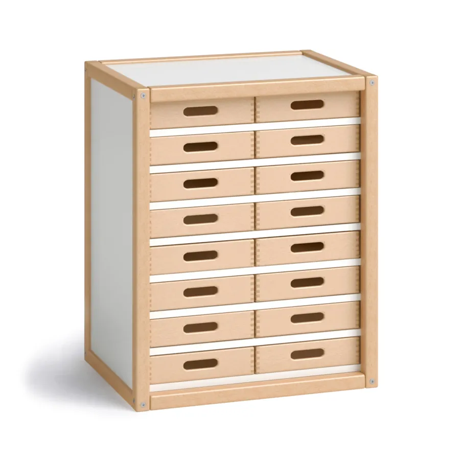 Container mit 16 Schubkästen in Profilfarbe FLÖTOTTO - 8428 Container mit Schubkästen H74 B60